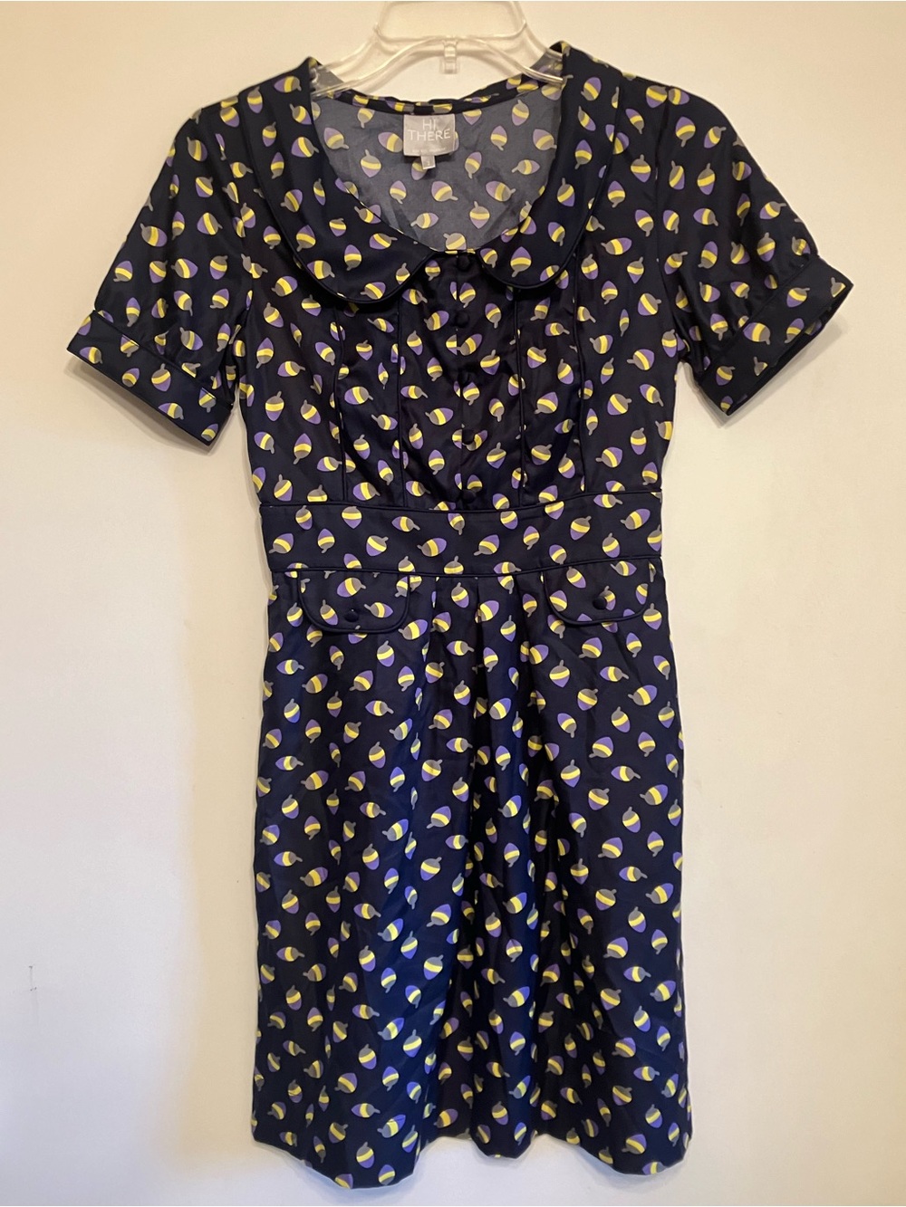 Rare Anthropologie Hi There by Karen Walker Acorn Peter Pan Collar Dress Size 2